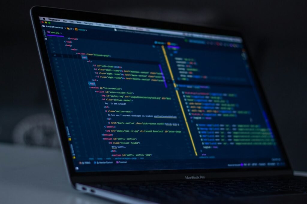 Developer writing code